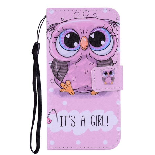 Cute Owl Pattern Colored Drawing Horizontal Flip Leather Case for Huawei P30 Pro, with Holder & Card Slots & Wallet & Lanyard