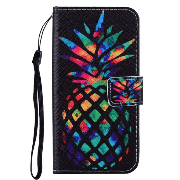 Colorful Pineapple Pattern Colored Drawing Horizontal Flip Leather Case for Huawei P30 Pro, with Holder & Card Slots & Wallet & Lanyard