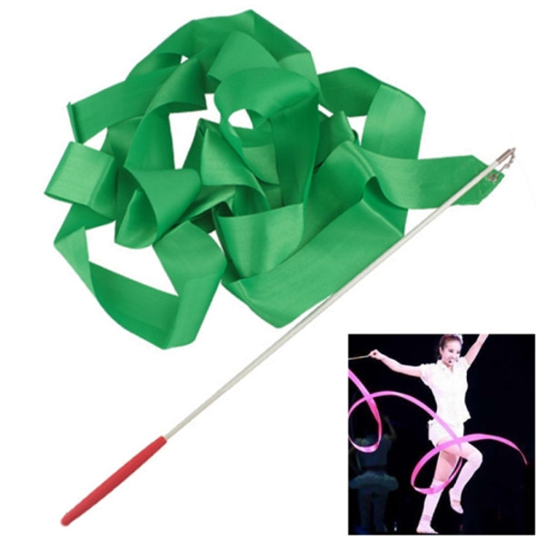 5 PCS 4 m Artistic Color Gymnastics Ribbon Dance Props Children Toys(Green)