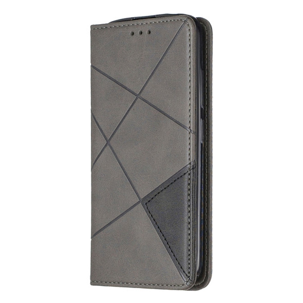 Rhombus Texture Horizontal Flip Magnetic Leather Case with Holder & Card Slots & Wallet For Nokia 2.2(Grey)