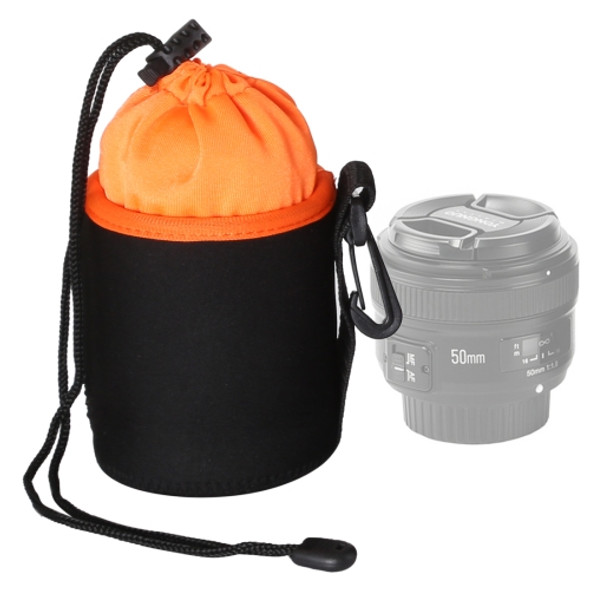 SLR Camera Lens Bag Micro Single Lens Bag Lens Inner Bile Bag Waterproof Protective Case Plus Velvet Thickening, Diameter: 8.5cm, Height: 10cm(Orange)