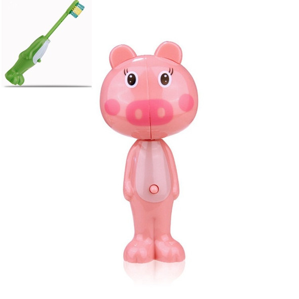 Childrens Cartoon Animal Telescopic Toothbrush Baby Soft Fur Toothbrush(Piggy)