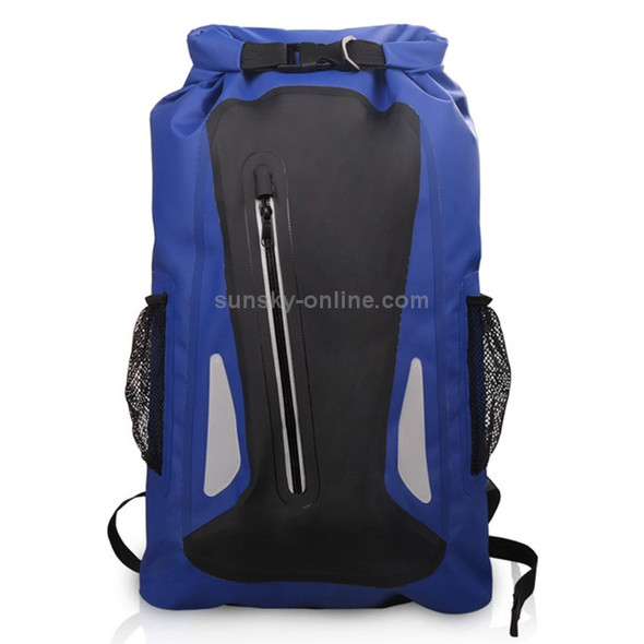 Outdoor Waterproof Dry Dual Shoulder Strap Bag Dry Sack PVC Barrel Bag, Capacity: 25L (Dark Blue)
