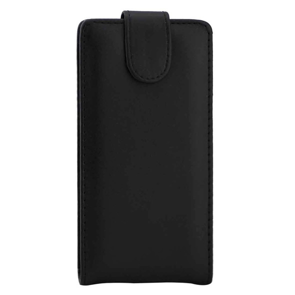 For Microsoft Lumia 650 Plain Texture Vertical Flip Leather Case Waist Bag with Magnetic Buckle(Black)