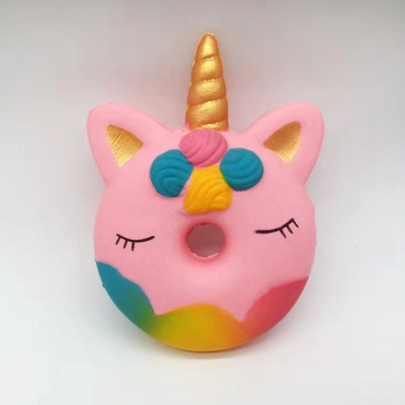 PU Unicorn Donut Slow Rebound Cake Bread Decompression Toy(Pink)
