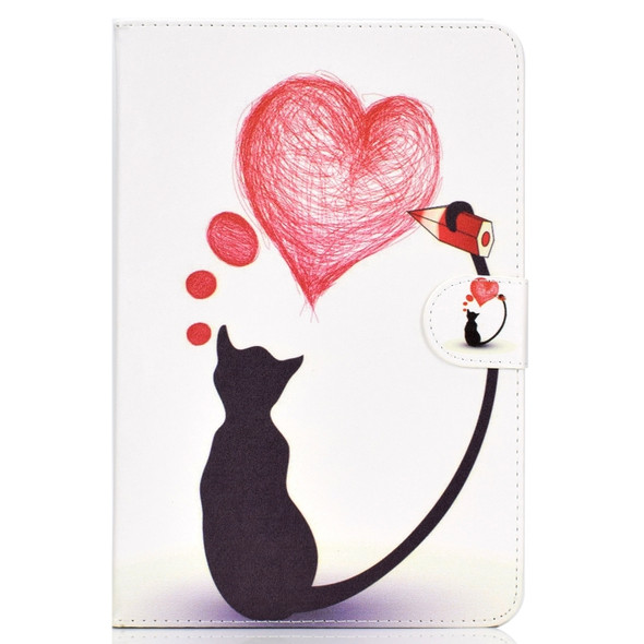 Colored Pattern Drawing Horizontal Flip PU Leather Case with Three-folding Holder for 7 inch Tablet PC(Love cats)