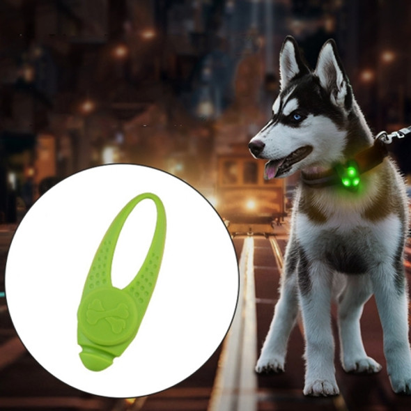 LED Night Light Pet Safety Collar Silicone Pendant (Green)