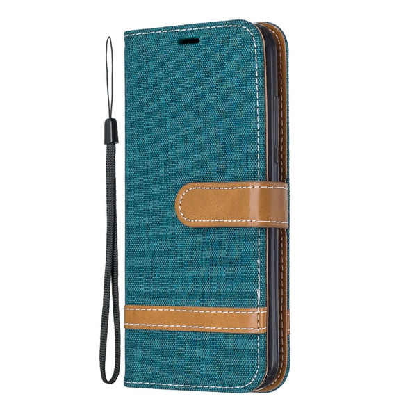 Color Matching Denim Texture Horizontal Flip Leather Case with Holder & Card Slots & Wallet & Lanyard for Nokia 2.2(Green)