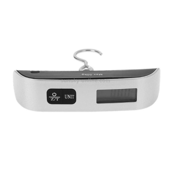 50kg x 50g Portable LCD Digital Hanging Travel Luggage Scale with Indoor Thermometer