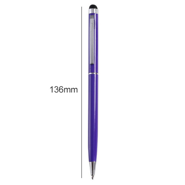 2 PCS Touch Pen Capacitive Touch Ballpoint Pen Children Student Stationery School Office Supplies, Ink Color:Black(Purple)