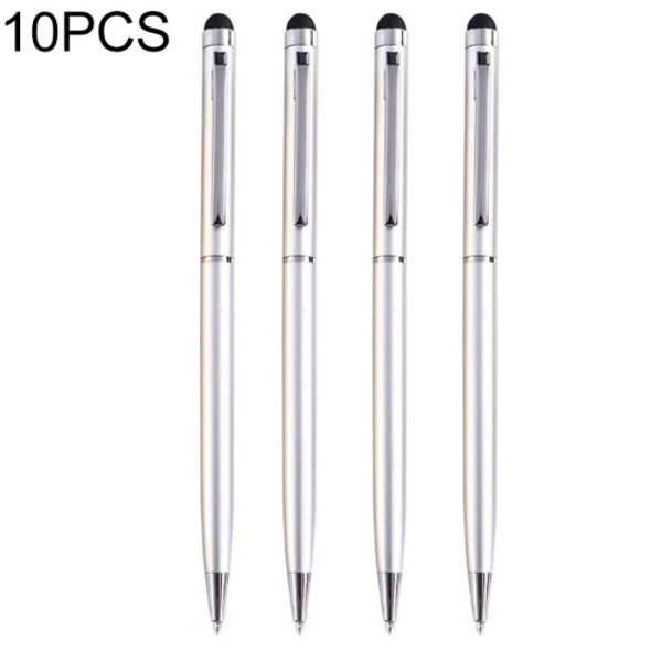 2 PCS Touch Pen Capacitive Touch Ballpoint Pen Children Student Stationery School Office Supplies, Ink Color:Black(White)