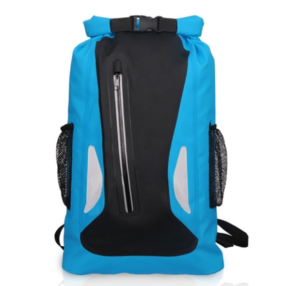Outdoor Waterproof Dry Dual Shoulder Strap Bag Dry Sack PVC Barrel Bag, Capacity: 25L (Blue)