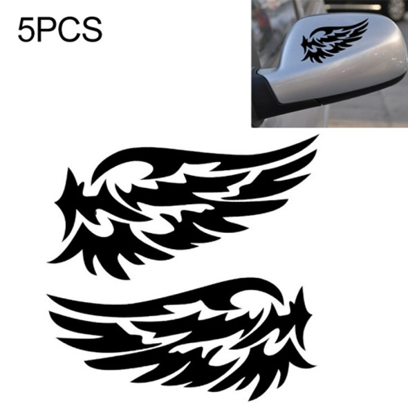 5 PCS Guardian Angel Wings Lovely Reflective Car Stickers Fashion Car Rearview Mirror Decal (White)