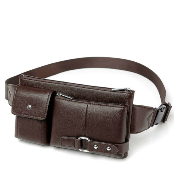 Universal Outdoor Men Shoulder Messenger Bags Retro Men Waist Bag, Size: S (24.5cm x 13cm x 1cm) (Brown)