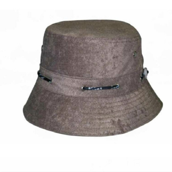 2 PCS Fashionable Adjustable Cotton Bucket Cap Shade Fisherman Hat with Venting & String(Khaki)