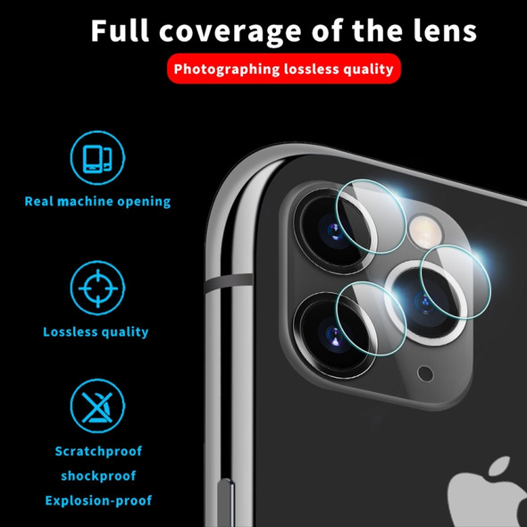 For iPhone 11 Pro 9D Transparent Rear Camera Lens Protector Tempered Glass Film