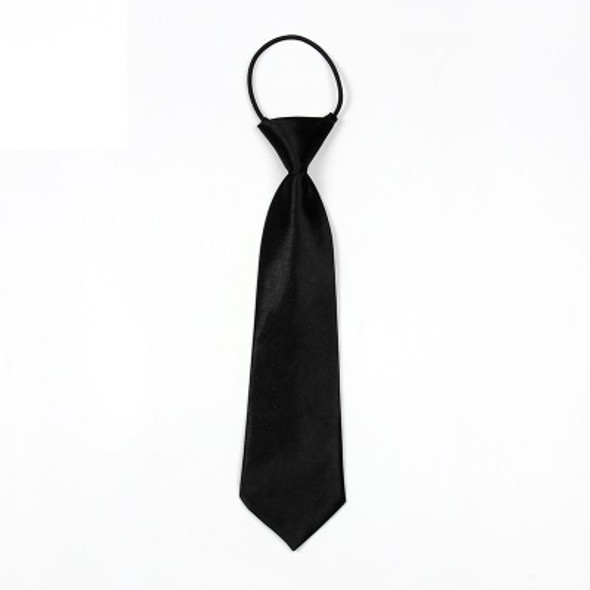 10 PCS Solid Color Casual Rubber Band Lazy Tie for Children(Black)