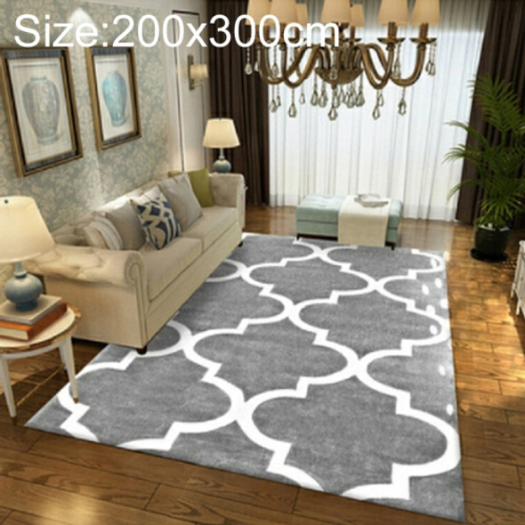 Nordic Geometric Carpet For Living Room  Non-slip Floot Mat, Size:200x300cm(Grey White)