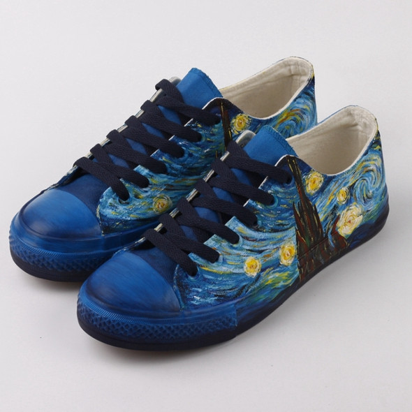 Hand Painted Women Flat Casual Canvas Shoes Customize Design Shoes, Shoes Size:36(D500C)