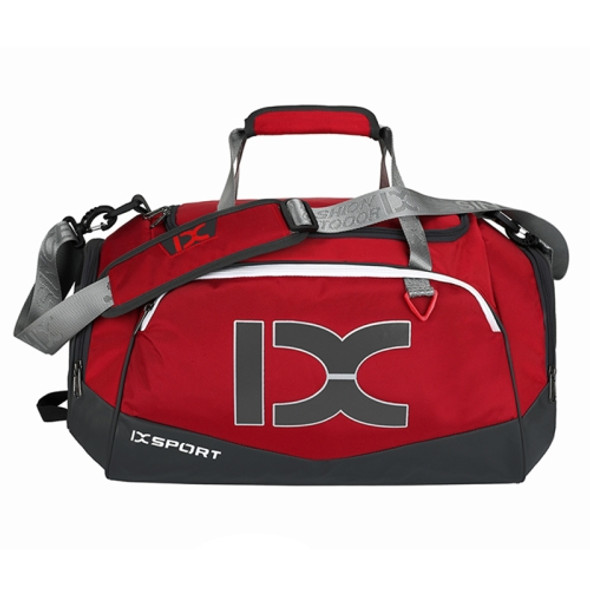 IX LK8035 Scratchproof Waterproof Dry Wet Separation Crossbody One-shoulder Yoga Fitness Travel Bag, Capacity: 40L (Red + White)