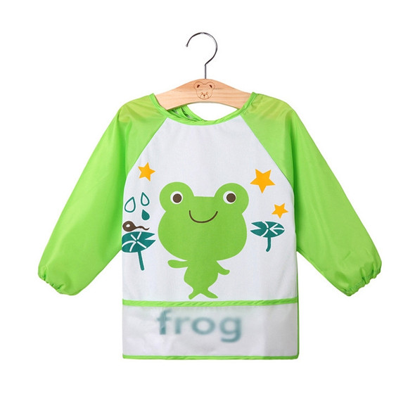 Children Waterproof Bib Long Sleeve Apron Smock, Size:S(Frog Green)
