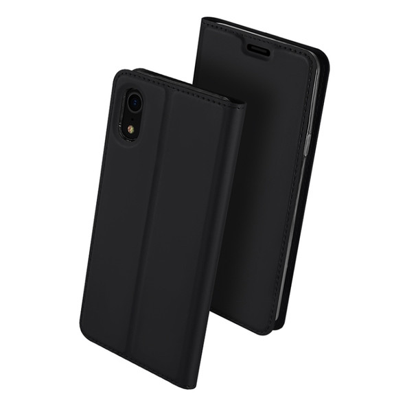 DUX DUCIS Skin Pro Series Horizontal Flip PU + TPU Leather Case for iPhone XR, with Holder & Card Slots(Black)