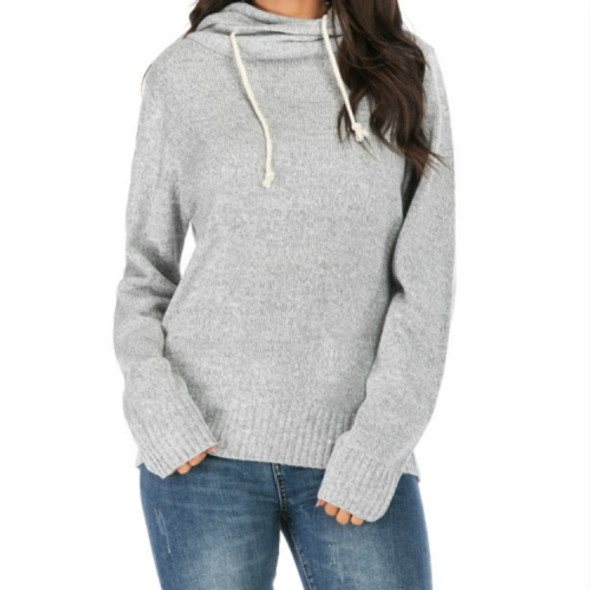 Casual Long-sleeved Hooded Sweater, Size:S(Gray)