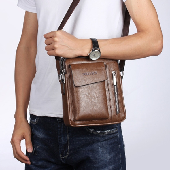 Universal Fashion Casual Men Shoulder Messenger Bag Handbag, Size: S (22cm x 18cm x 6cm)(Khaki)