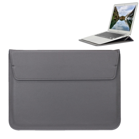 Universal Envelope Style PU Leather Case with Holder for Ultrathin Notebook Tablet PC 11.6 inch, Size: 32.5x21.5x1cm(Grey)