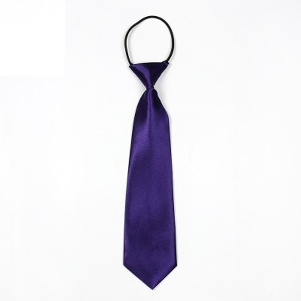 10 PCS Solid Color Casual Rubber Band Lazy Tie for Children(Dark Purple)