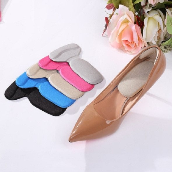 1 Pair T-shaped Sponge Bag Foot Pad High Heel Foot Heel Wear Anti-pain Heel Paste(Rose Red)