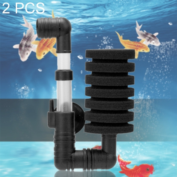 2 PCS Wall-mounted Aquarium Mini Double Head Pneumatic Mute Biochemical Cotton Filter
