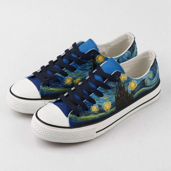 Hand Painted Women Flat Casual Canvas Shoes Customize Design Shoes, Shoes Size:41(D502C)