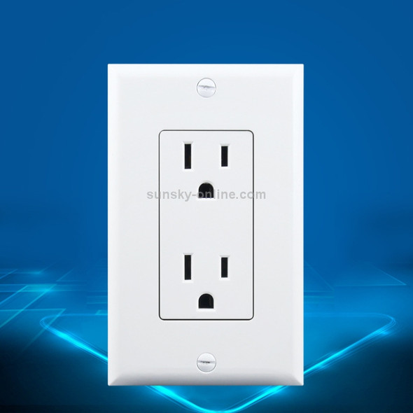 PC Double-connection Power Socket Switch, US Plug, Square White UL Two Opening Single Control