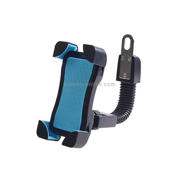 Universal 360 Degrees Free Rotation ABS Motorcycle Phone Bracket Mountain Bike Navigation Bracket GPS/Mobile Holder for 3.5-6.5 inch Mobile Phone(Blue)