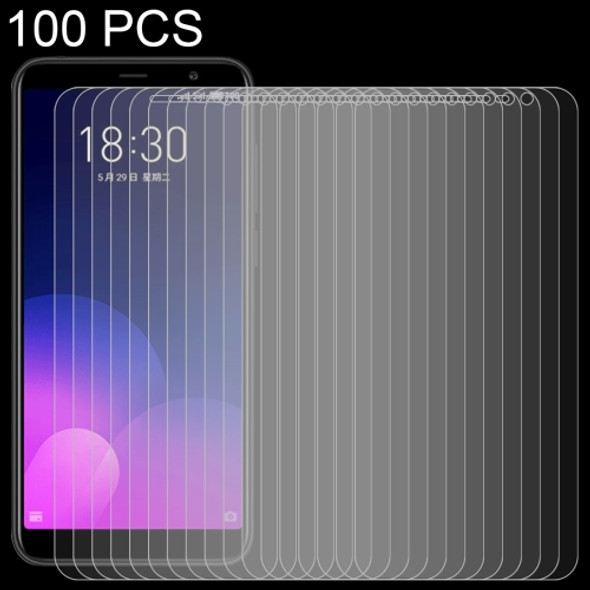 100 PCS 0.26mm 9H Surface Hardness 2.5D Full Screen Tempered Glass Film for Meizu M6T