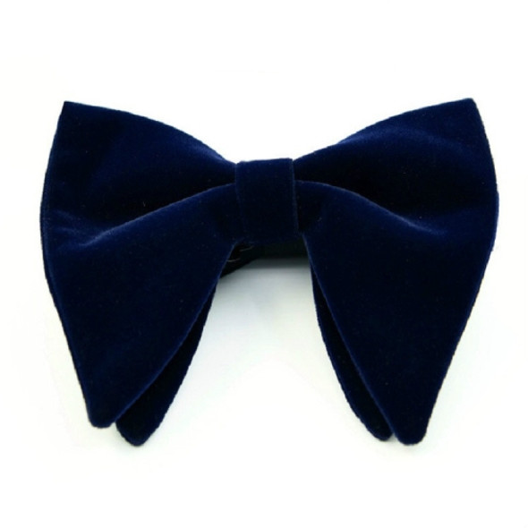 Men Velvet Double-layer Big Bow-knot Bow Tie Clothing Accessories(Navy)