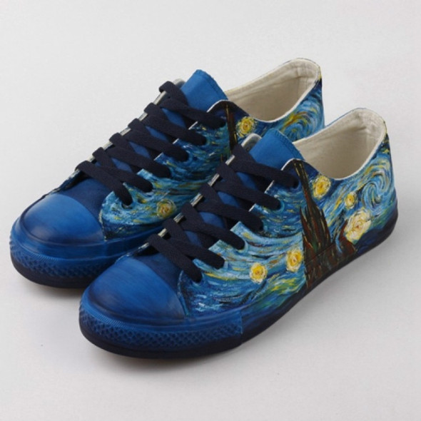 Hand Painted Women Flat Casual Canvas Shoes Customize Design Shoes, Shoes Size:43(D500C)