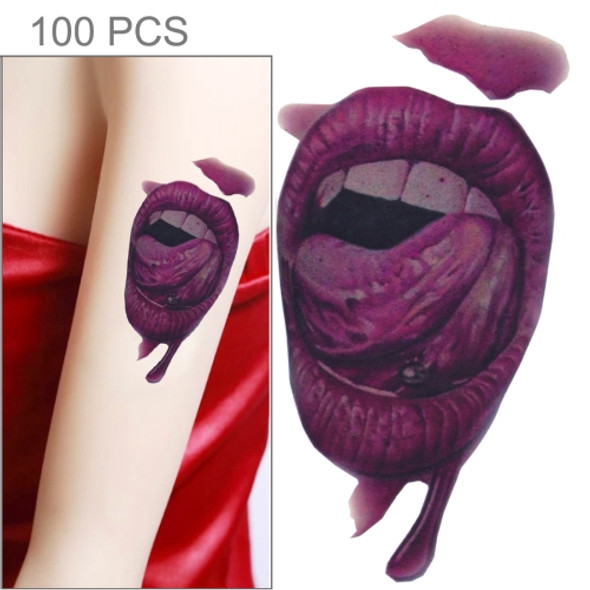 S-291 Halloween Terror Realistic Wound Blood Mouth Temporary Tattoo Sticker
