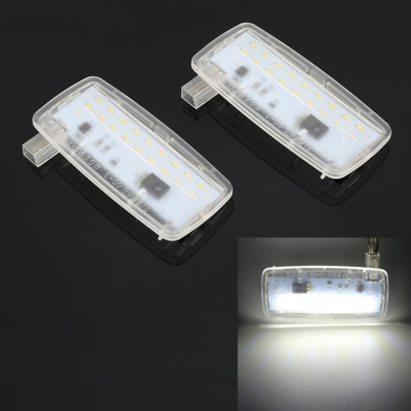 2 PCS Car DC12V / 1.5W / 6000K / 100LM LED Vanity Mirror Lamp Makeup Mirror Light with 18 SMD-3014 Lamps for BMW E93, White Light