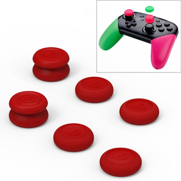 Skull&Co Pro / PS4 Gamepad Rocker Cap Button Cover Thumb Grip Set for Nintendo Switch / Switch Lite / JOYCON (Red)