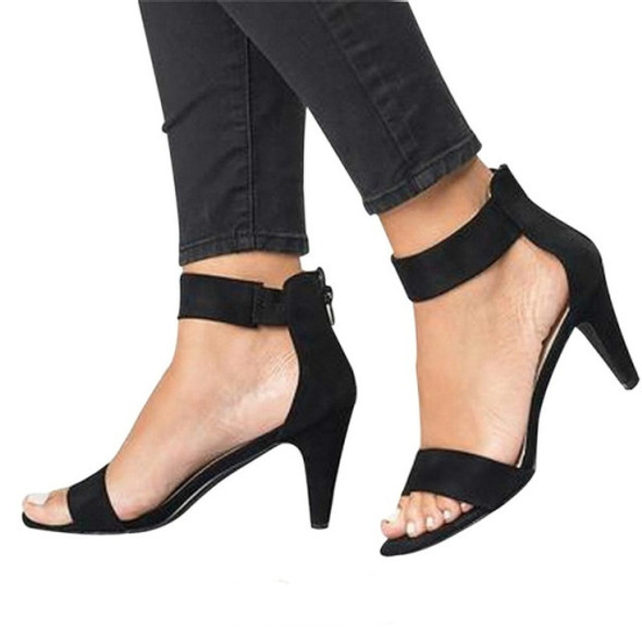 Fashion Women Heel Sandals High Heels, Size:35(Black)