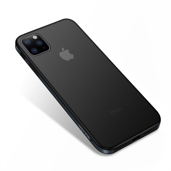 For iPhone 11 Pro Max SULADA Shockproof Aviation Aluminum Metal frame + TPU + Frosted Protective Case(Black)