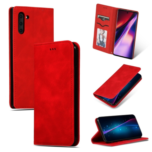 Retro Skin Feel Business Magnetic Horizontal Flip Leather Case for Galaxy Note 10(Red)