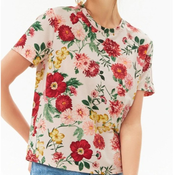 Printing Loose Short-sleeved T-shirt (Color:Red Size:S)