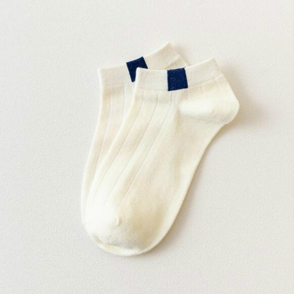 10 Pairs Unisex Cotton Breathable Unprinted Rainbow Socks Casual Sailboat Socks(White)