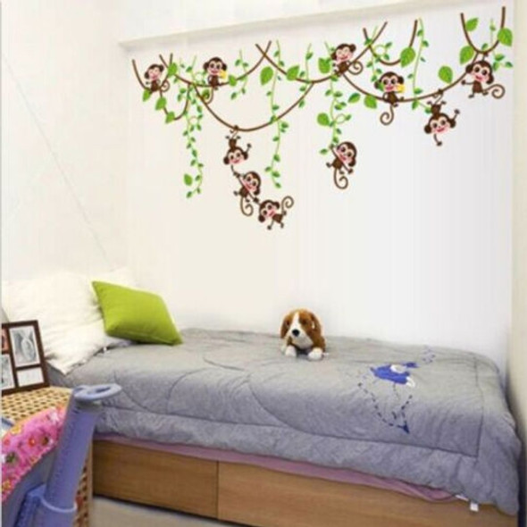 Removable Wall Sticker Decals Mural Jungle Nursery Monkey Home Decor
