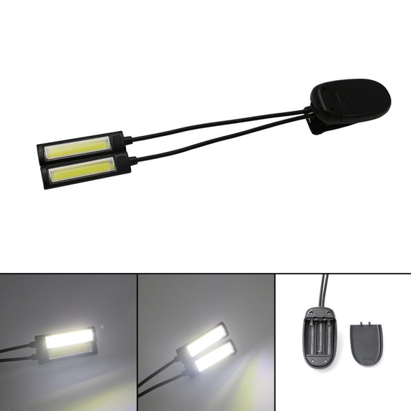 Portable Dual Flexible Arms COB LED Clip Camping Light Reading Desk Laptop Music Stand Lamp One head