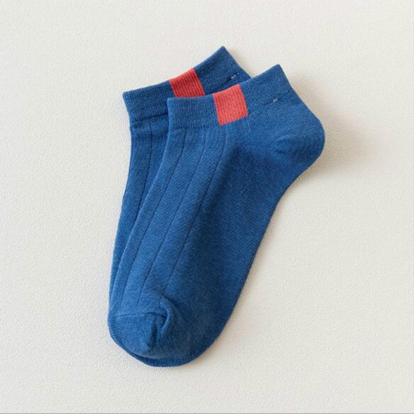 10 Pairs Unisex Cotton Breathable Unprinted Rainbow Socks Casual Sailboat Socks(Navy Blue)
