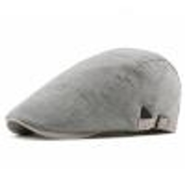 Thin Retro British Style Adjustable Shade Cotton Linen Beret(Light Gray)